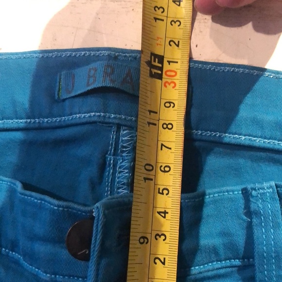 J Brand Azure size 32 jeans fits 12-14 (turquoise) stretch Moto skinny - Picture 7 of 16